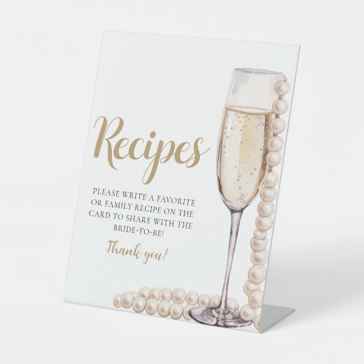 Goldperlen und Prosecco Champagnerrezepte Zeichen Sockelschild (Vorderseite)