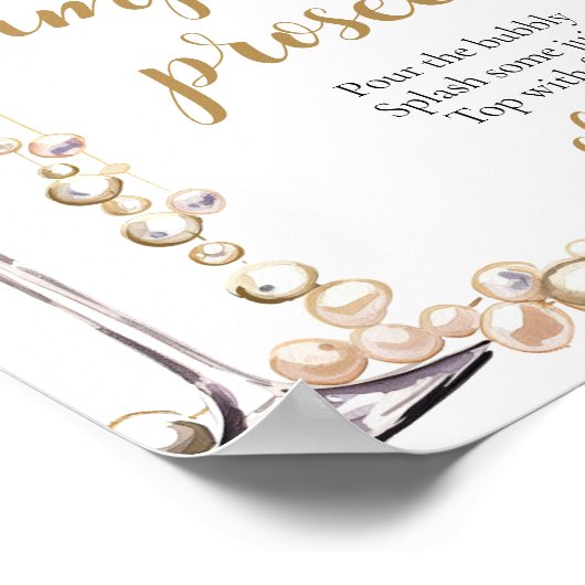 Goldperlen und Prosecco Pimp Ihr Prosecco Mimosa Poster (Ecke)