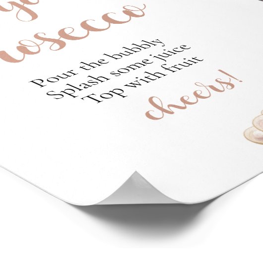 Goldperlen und Prosecco Pimp Ihr Prosecco Mimosa Poster (Ecke)