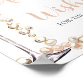 Goldperlen und Prosecco-Rat und Wünsche Unterschri Poster (Ecke)