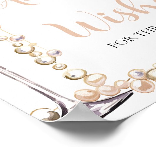 Goldperlen und Prosecco-Rat und Wünsche Unterschri Poster (Ecke)