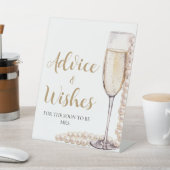 Goldperlen und Prosecco-Rat und Wünsche Unterschri Sockelschild (In SItu)