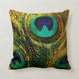 Goldpfau-Feder-Muster-Kissen Kissen