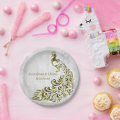 Goldpfauenleder Pappteller (Party)