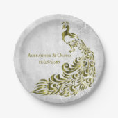 Goldpfauenleder Pappteller (Vorderseite)