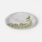 Goldpfauenleder Pappteller (Schrägansicht)