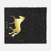 Goldpferde Fleecedecke (Vorderseite (Horizontal))