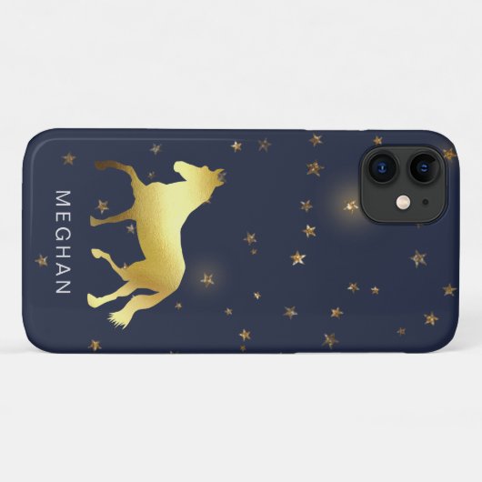 Goldpferdsterne-Pferd-Pferd Monogram-Gehäuse Case-Mate iPhone Hülle (Rückseite (Horizontal))