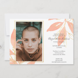 Goldpfirsich-Blumenfeier des Leben-Begräbnisses Dankeskarte