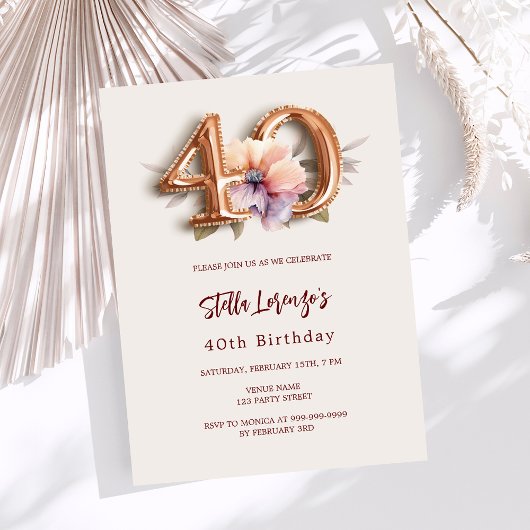 Goldpfirsichbeige Budget 40. Geburtstag