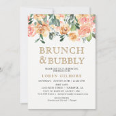 Goldpfirsichbrunch und Blähdusche Einladung (Vorderseite)