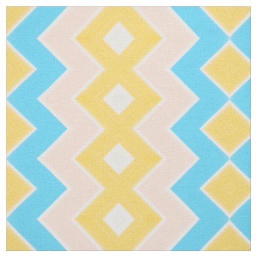 Goldpfirsiche Aquamarin und gelb Stoff (Muster)