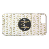 Goldpfirsichsquiggle-Monogramm Case-Mate iPhone Hülle (Rückseite (Horizontal))