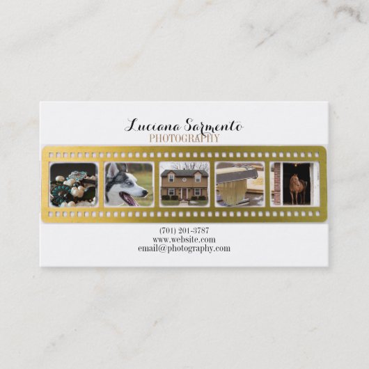 Goldphotographie-Kamera-Film-Streifen Visitenkarte (Vorderseite)