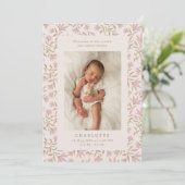 Goldpinke | Geburtsankündigungskarte Einladung (Stehend Vorderseite)