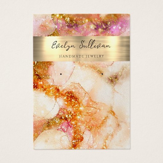 Goldpinke Glitzer Aquarellschmuckkarte (Vorderseite)