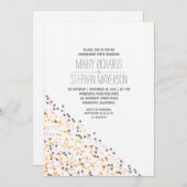 Goldpinke und Konfetti-Konfetti Einladung (Vorne/Hinten)