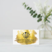 Goldpinsel-Farbstrich | Make-up-Pinsel Visitenkarte (Stehend Vorderseite)