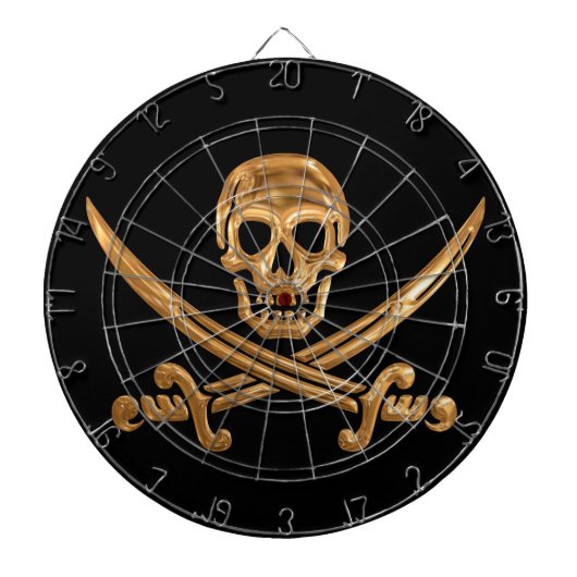 GoldPiratenflagge Dartscheibe (vorne)