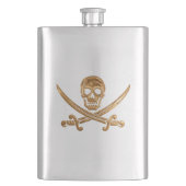 GoldPiratenflagge Flachmann (Vorderseite)