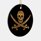 GoldPiratenflagge Keramikornament (Rechts)