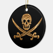 GoldPiratenflagge Keramikornament (Links)