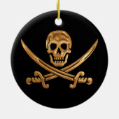 GoldPiratenflagge Keramikornament (Hinten)