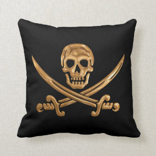 GoldPiratenflagge Kissen