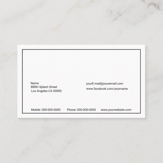 Goldplash Visitenkarte (Rückseite)