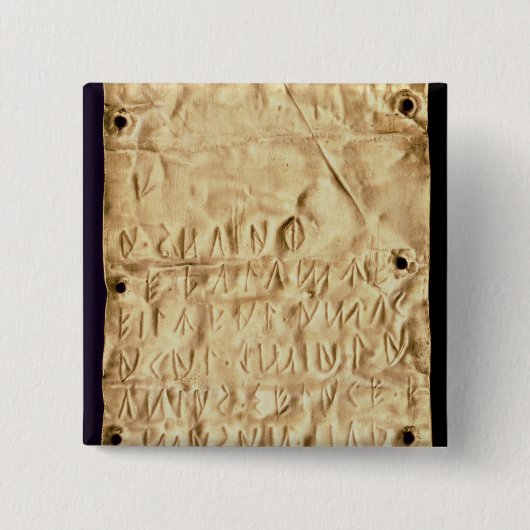 Goldplatte mit "kurzer" Etruscan Aufschrift, von Button (Vorderseite)