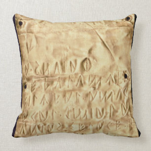 Goldplatte mit "kurzer" Etruscan Aufschrift, von Kissen