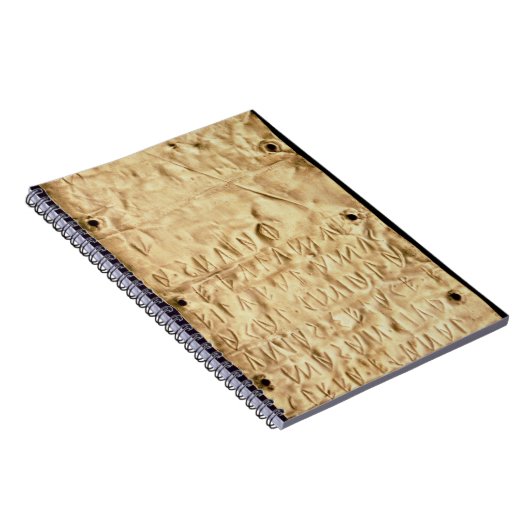 Goldplatte mit "kurzer" Etruscan Aufschrift, von Notizblock (Rechte Seite)