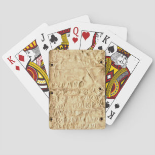 Goldplatte mit "kurzer" etruskischer Aufschrift au Spielkarten