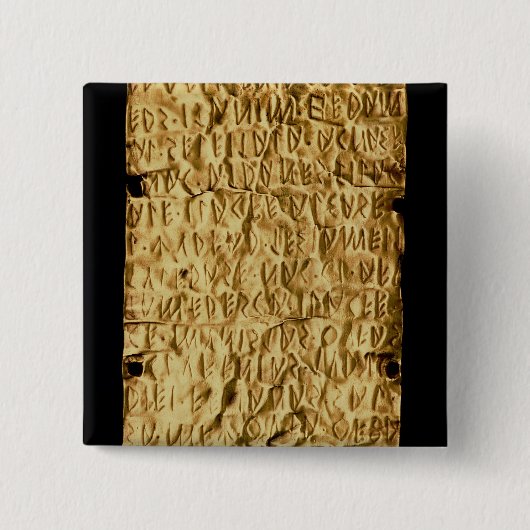 Goldplatte mit "langatmiger" Etruscan Aufschrift Button (Vorderseite)