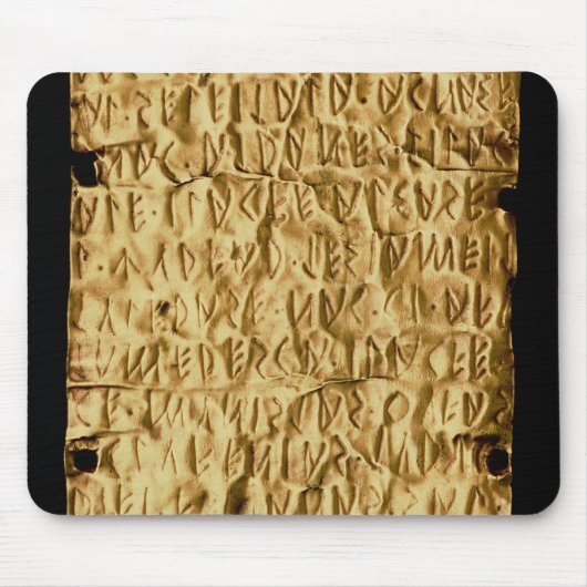 Goldplatte mit "langatmiger" Etruscan Aufschrift Mousepad (Vorne)