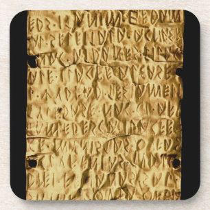 Goldplatte mit "langatmiger" Etruscan Aufschrift Untersetzer