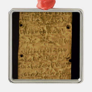 Goldplatte mit phönizischer Aufschrift, von Sankt Silbernes Ornament