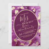 Goldplatten Lilac Akrylpinsel Quinceñera Einladung (Vorderseite)