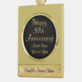 Goldplatten-personalisierte 50. Banner-Ornament gold (Links)