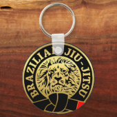 Goldplattierte brasilianische Jiu Jitsu Lion Schlüsselanhänger (Vorderseite)