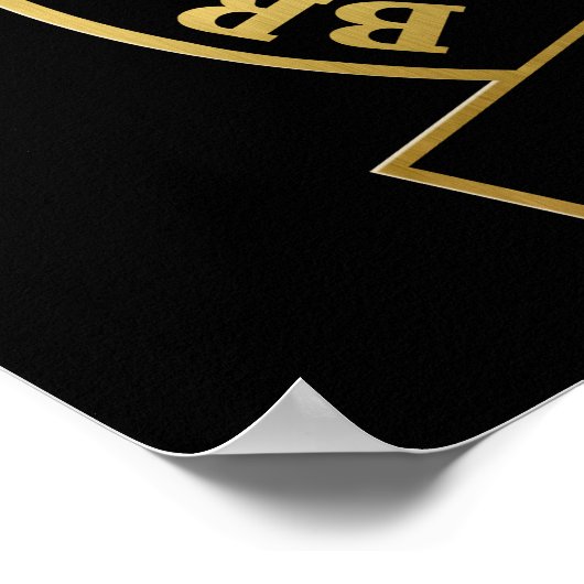 Goldplattierter brasilianischer Jiu-Jitsu-Schwarzg Poster (Ecke)