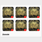 Goldplattierter brasilianischer Jiu-Jitsu-Schwarzg Quadratischer Aufkleber (Blatt)