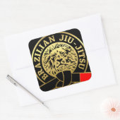 Goldplattierter brasilianischer Jiu-Jitsu-Schwarzg Quadratischer Aufkleber (Umschlag)