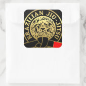 Goldplattierter brasilianischer Jiu-Jitsu-Schwarzg Quadratischer Aufkleber (Tasche)