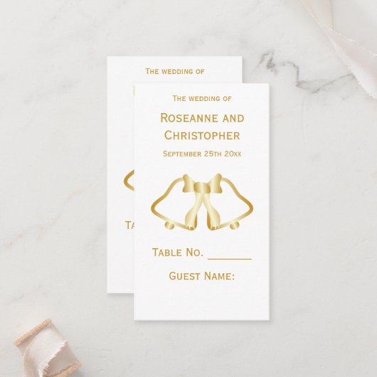 Goldplatzierung Platzierung Kartenklingeln Ribbon Platzkarte (Vorderseite/Rückseite Beispiel)