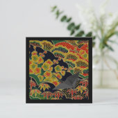 Goldplumpe Blume japanisches Kimono Einladung (Stehend Vorderseite)