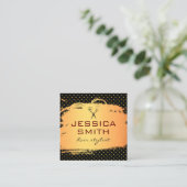 Goldpolka-Dot-Salon Quadratische Visitenkarte (Stehend Vorderseite)