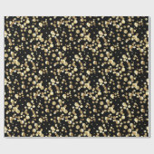 Goldpolka dot, schwarz und gold, Glitzer, Konfetti Geschenkpapier (Flach)
