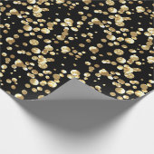 Goldpolka dot, schwarz und gold, Glitzer, Konfetti Geschenkpapier (Ecke)