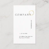 Goldpolka DotPattern beige vertikale Visitenkarte (Rückseite)